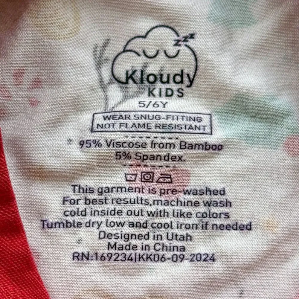 Kloudy Kids Santa Enchanted Christmas Toddler Bamboo Pajamas Set | 5/6Y